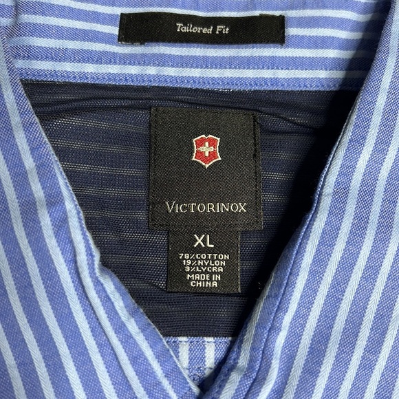 Victorinox  blue pinstripe button down shirt - Picture 3 of 7